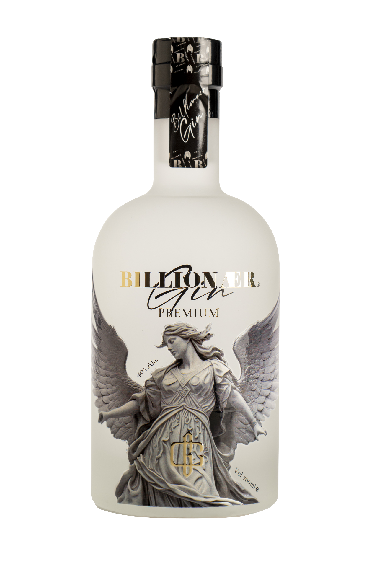 BILLIONAER Premium Gin bottle, front view
